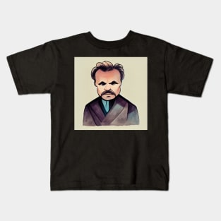 Friedrich Nietzsche portrait | Cartoon style Kids T-Shirt